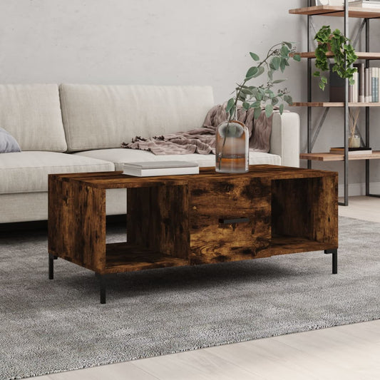 vidaXL Coffee Table Smoked Oak 102x50x40 cm Engineered Wood
