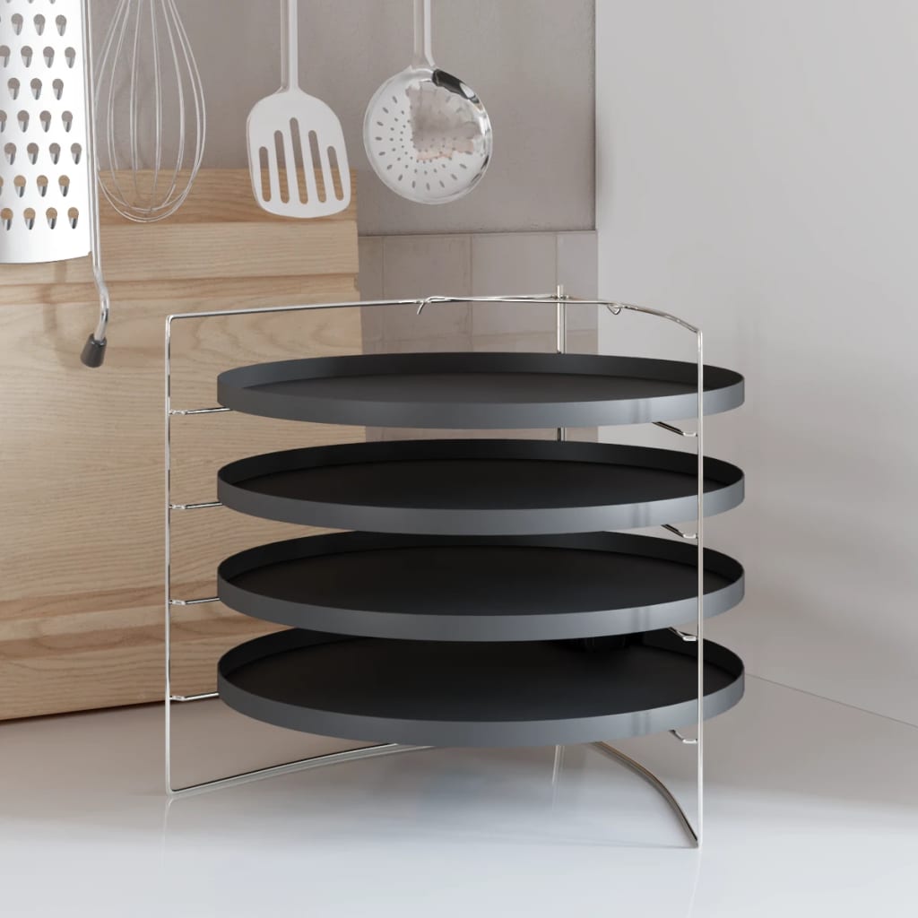 vidaXL Pizza Pans 4 pcs with Rack Ì÷ 28 cm Steel