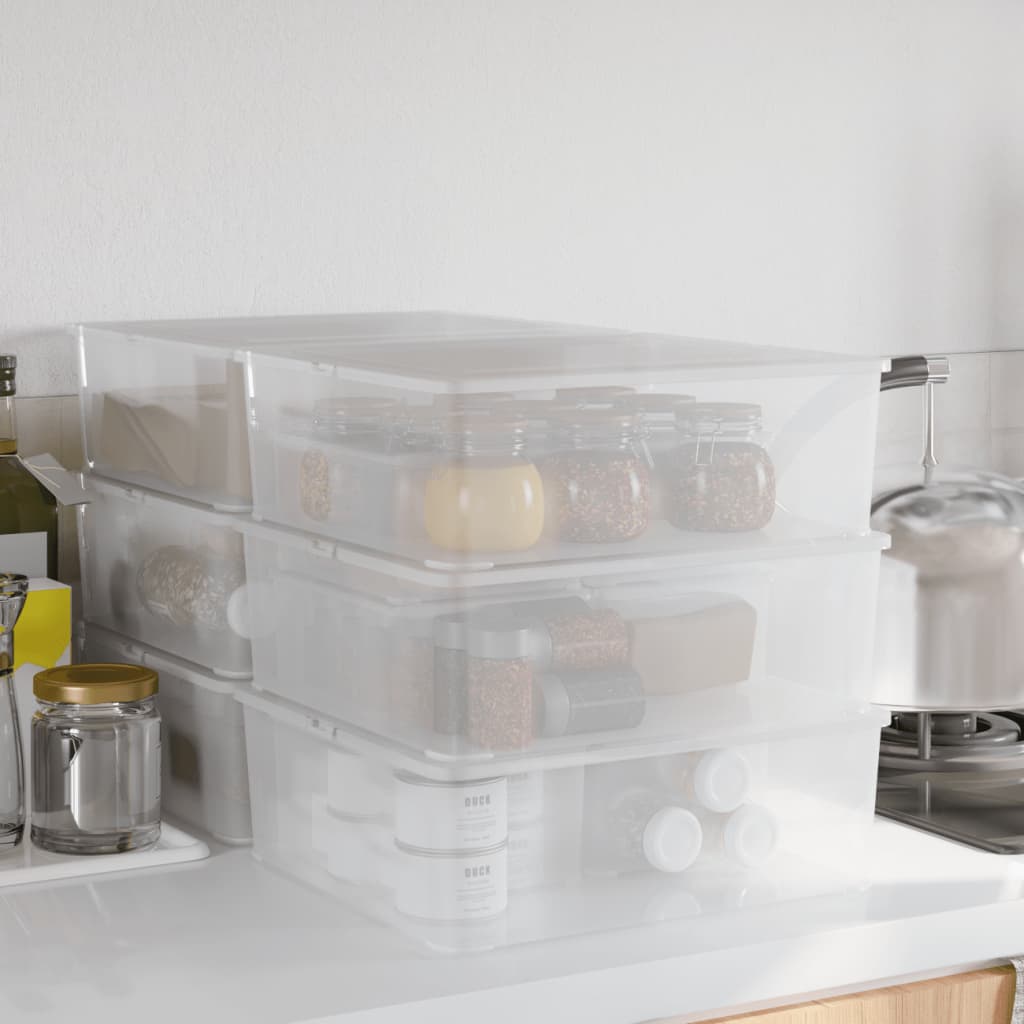 vidaXL Plastic Storage Boxes 6 pcs 5 L Stackable