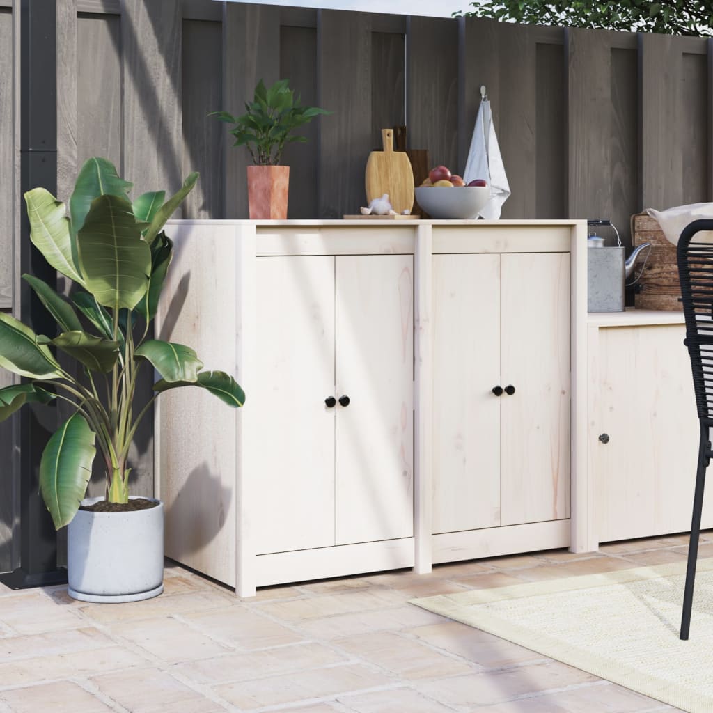 vidaXL Outdoor Kitchen Doors 2 pcs White 50x9x82 cm Solid Wood Pine