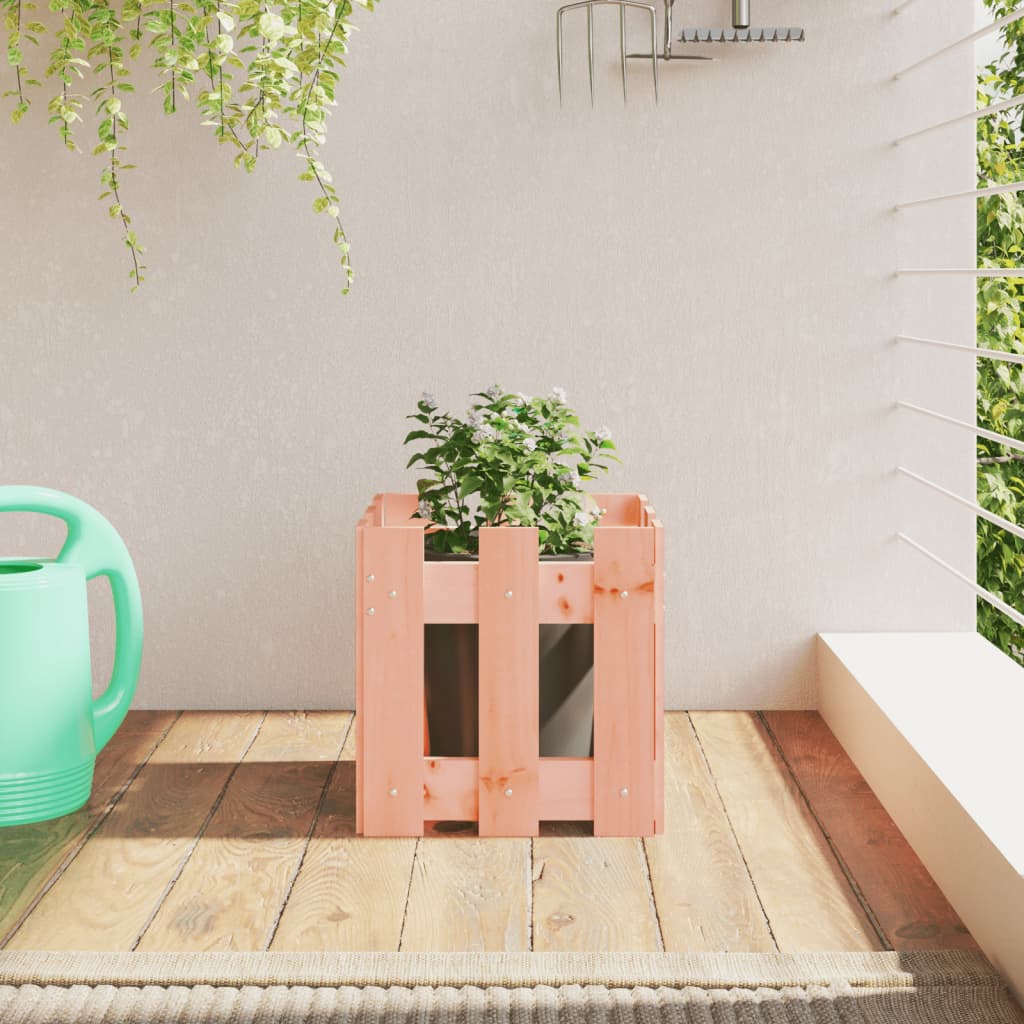 vidaXL Garden Planter with Fence Design 30x30x30 cm Solid Wood Douglas