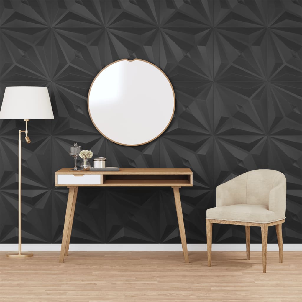 vidaXL Wall Panels 24 pcs Black 50x50 cm EPS 6 må_ Star