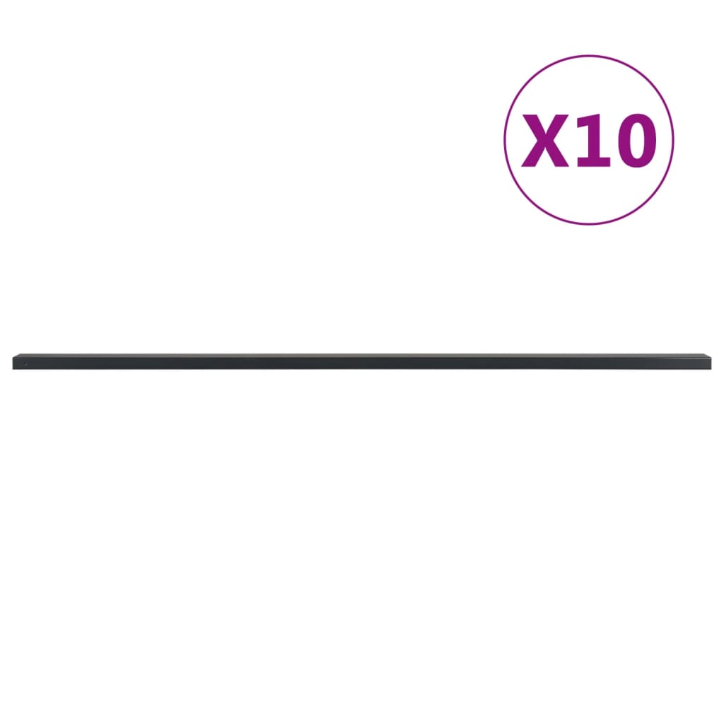 vidaXL Garden Fence Posts 10 pcs Grey 260 cm Steel