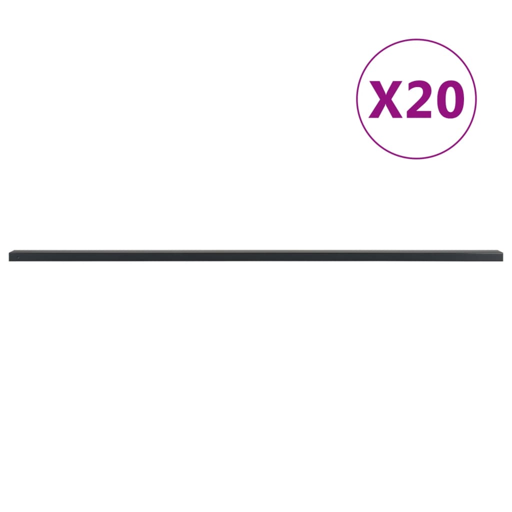 vidaXL Garden Fence Posts 20 pcs Grey 260 cm Steel
