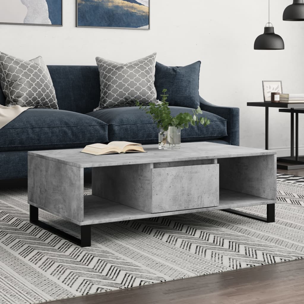 vidaXL Coffee Table Concrete Grey 104x60x35 cm Engineered Wood