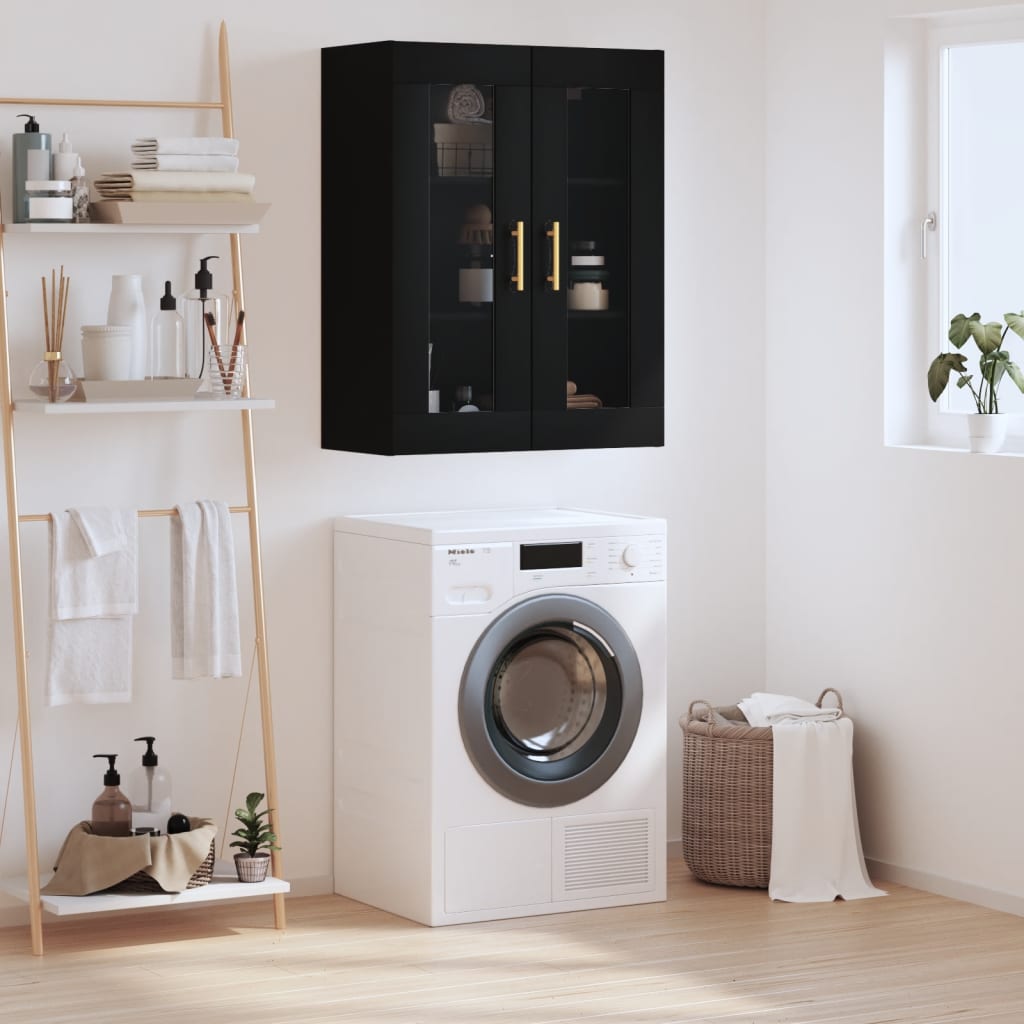 vidaXL Wall Mounted Cabinet Black 69.5x34x90 cm