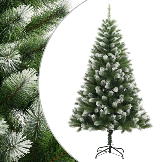 vidaXL Artificial Hinged Christmas Tree with Flocked Snow 120 cm