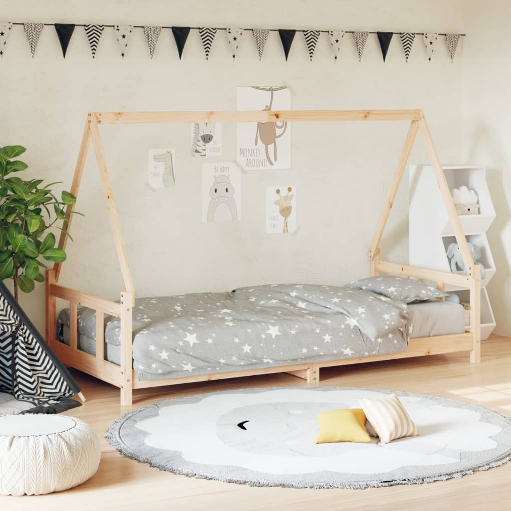vidaXL Kids Bed Frame 90x190 cm Solid Wood Pine