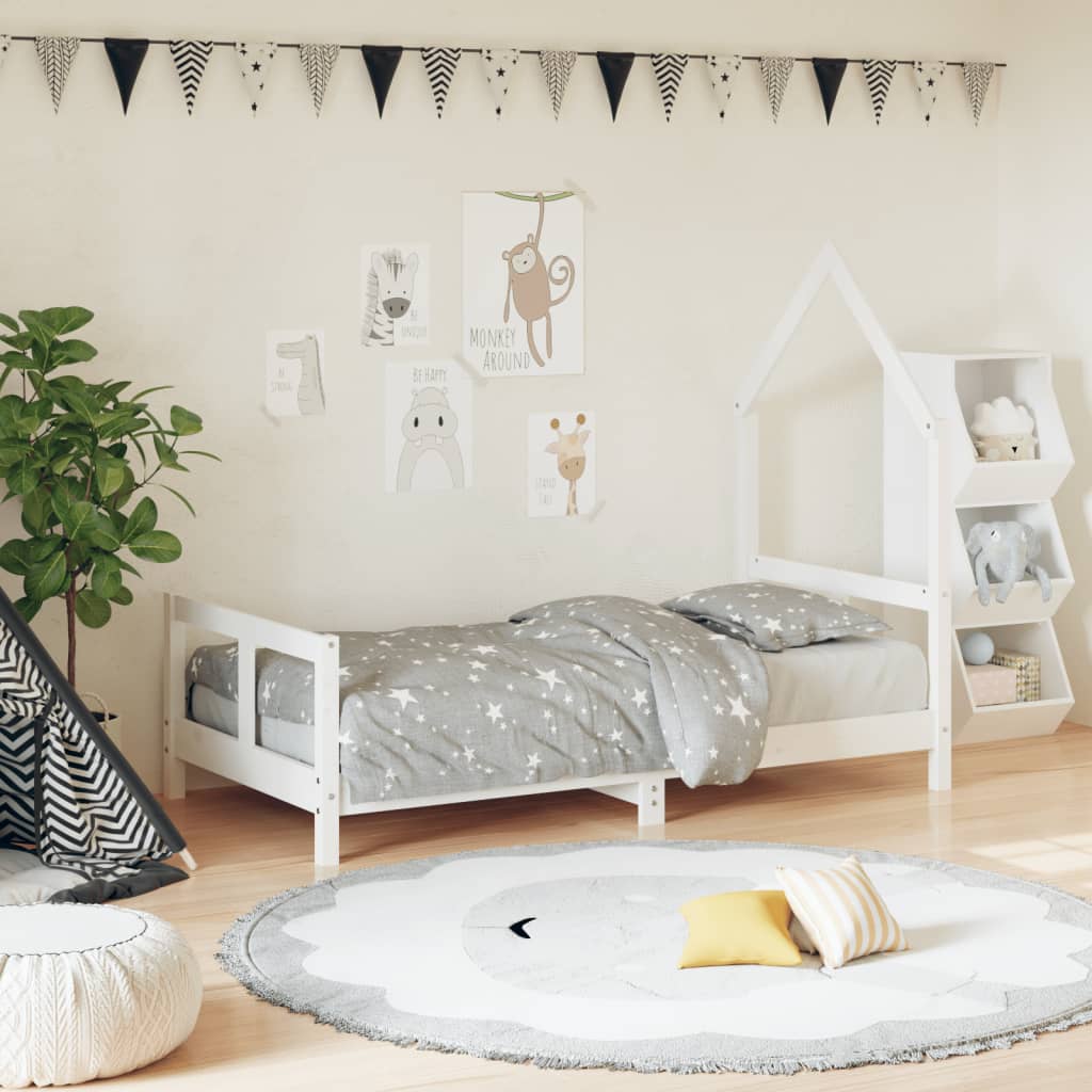 vidaXL Kids Bed Frame White 80x160 cm Solid Wood Pine