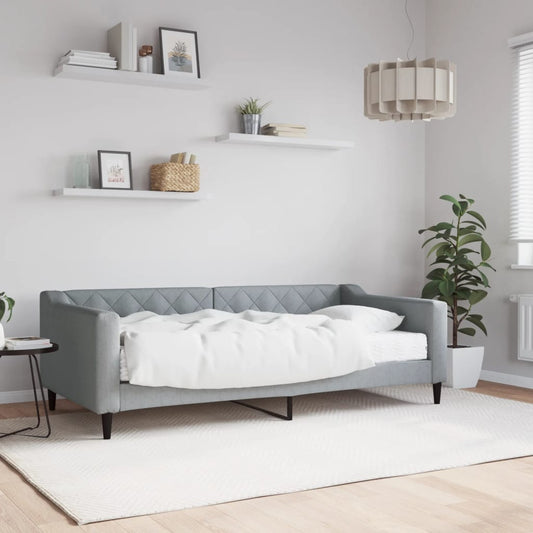 vidaXL Daybed with Mattress Light Grey 90x190 cm Fabric