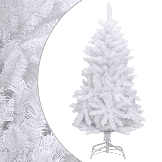 vidaXL Artificial Hinged Christmas Tree with Stand White 150 cm