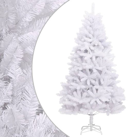 vidaXL Artificial Hinged Christmas Tree with Stand White 240 cm