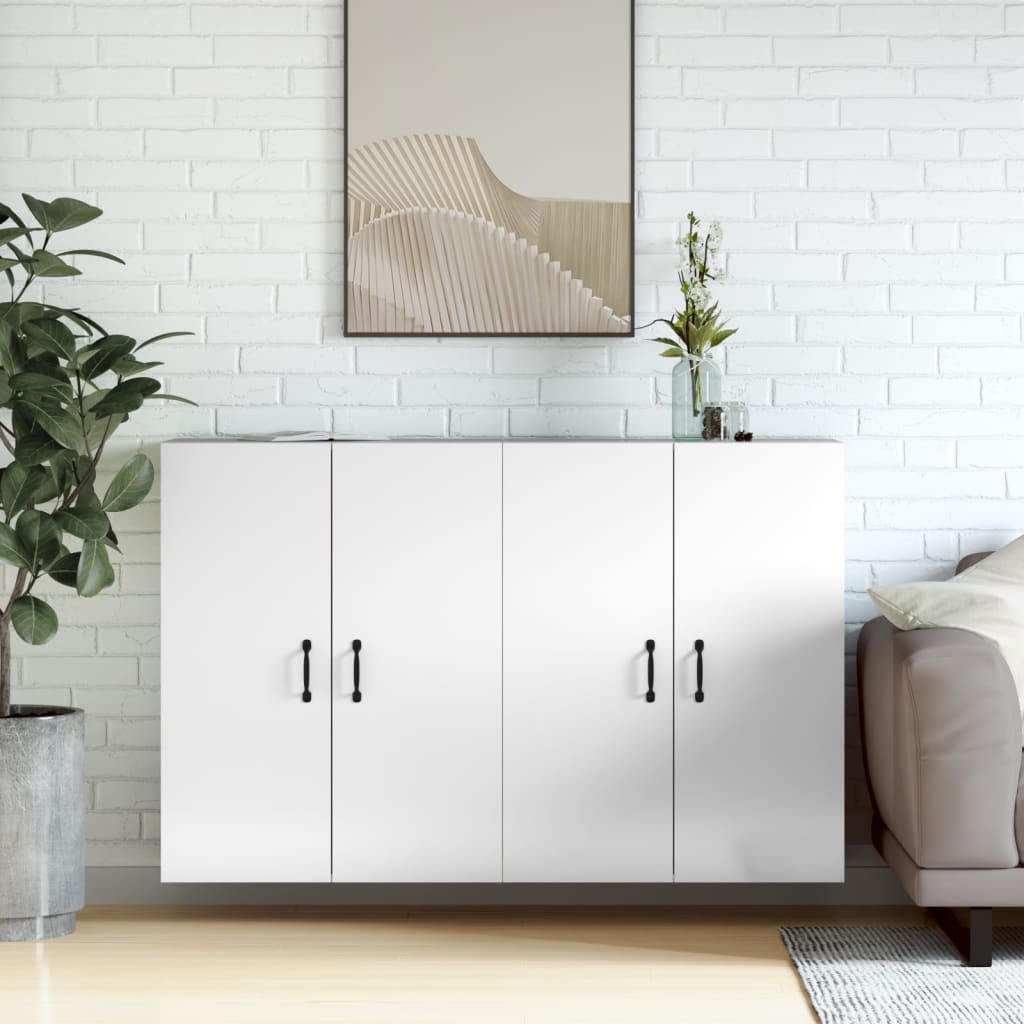 vidaXL Wall Mounted Cabinets 2 pcs High Gloss White Engineered Wood