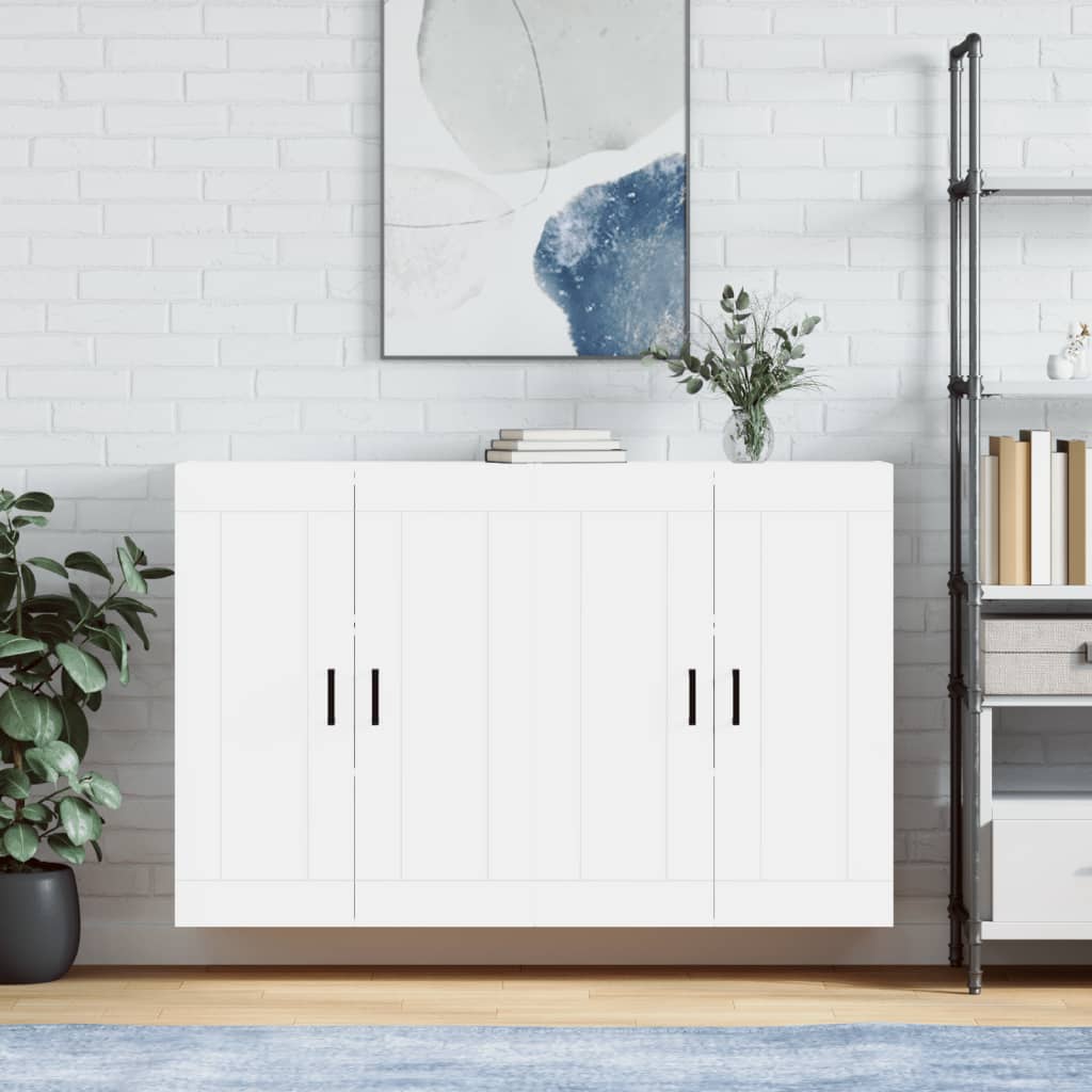 vidaXL Wall Mounted Cabinets 2 pcs High Gloss White Engineered Wood
