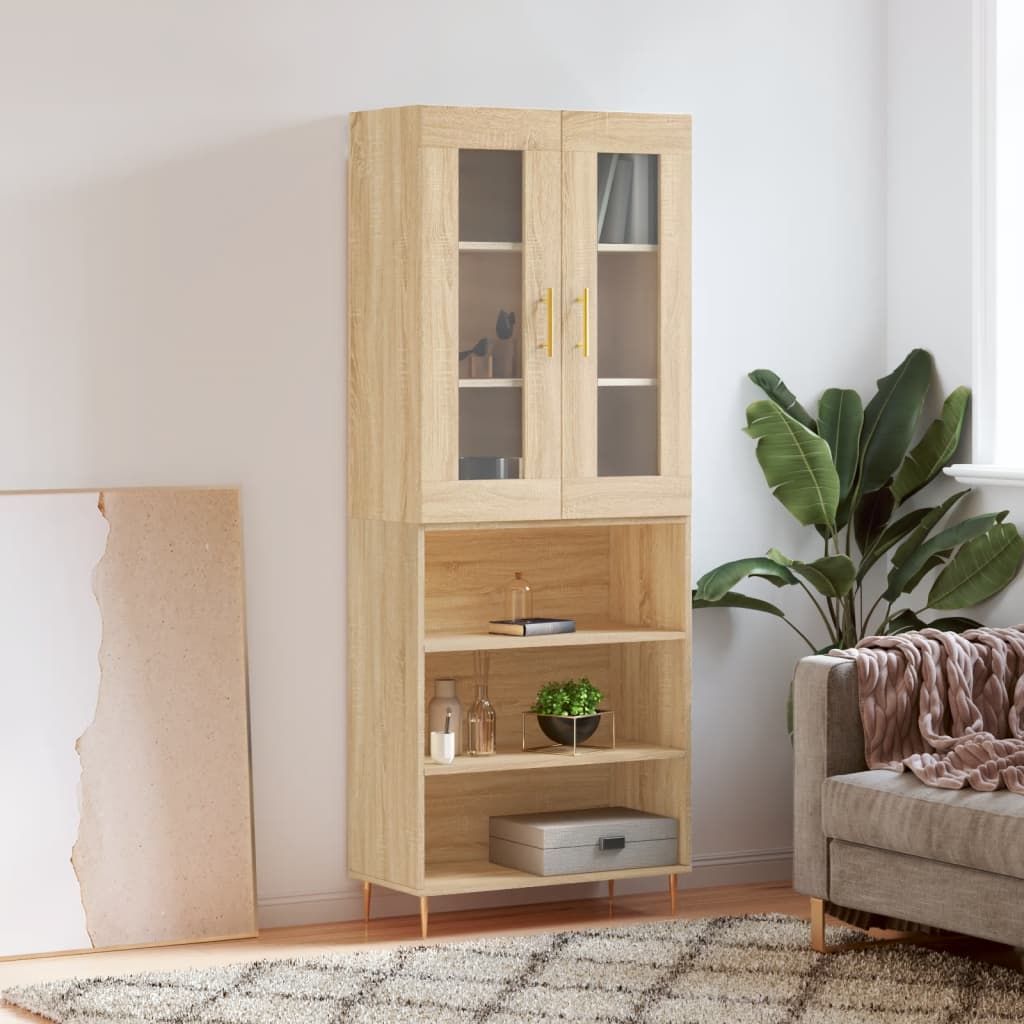 vidaXL Highboard Sonoma Oak 69.5x34x180 cm Engineered Wood