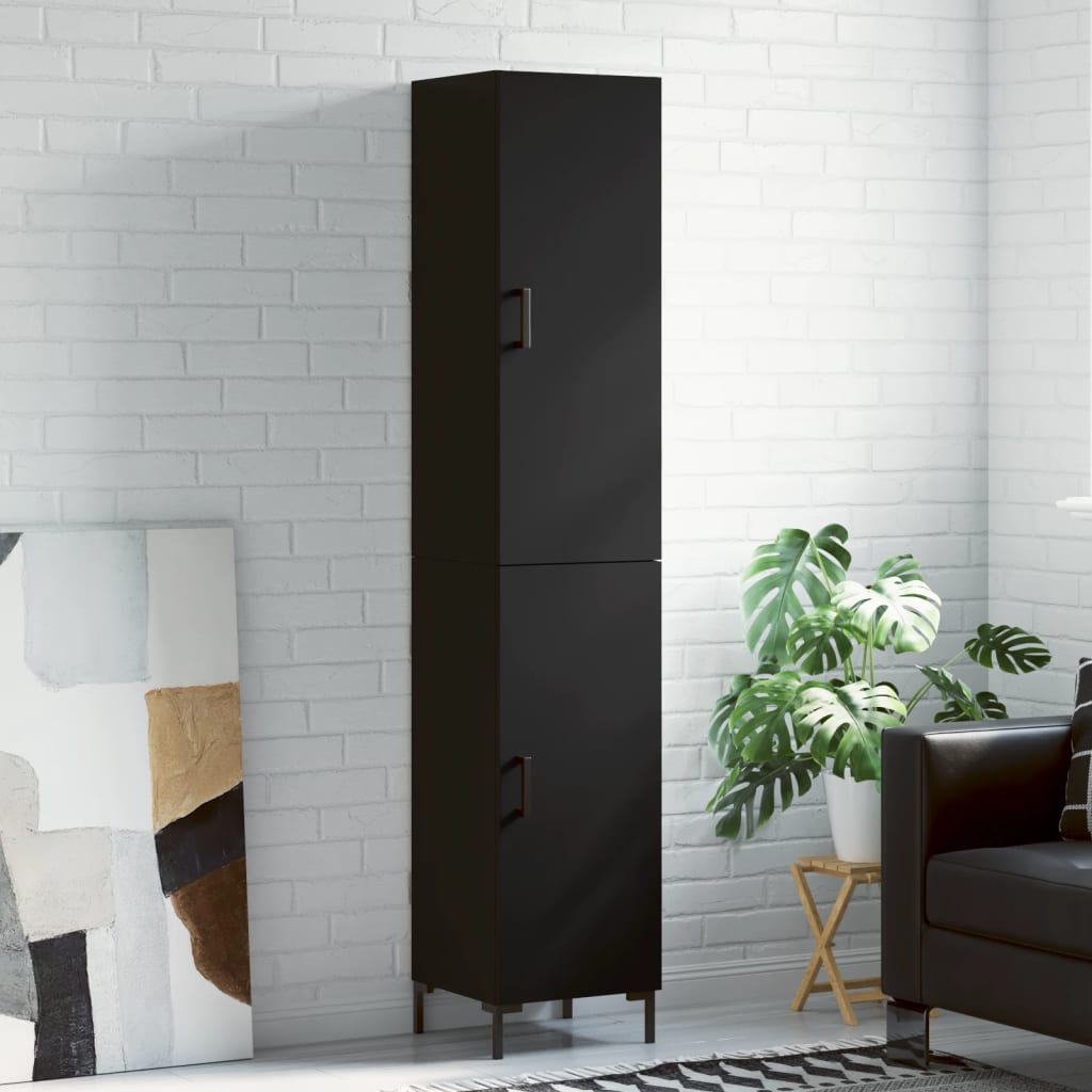vidaXL Highboard Black 34.5x34x180 cm Engineered Wood