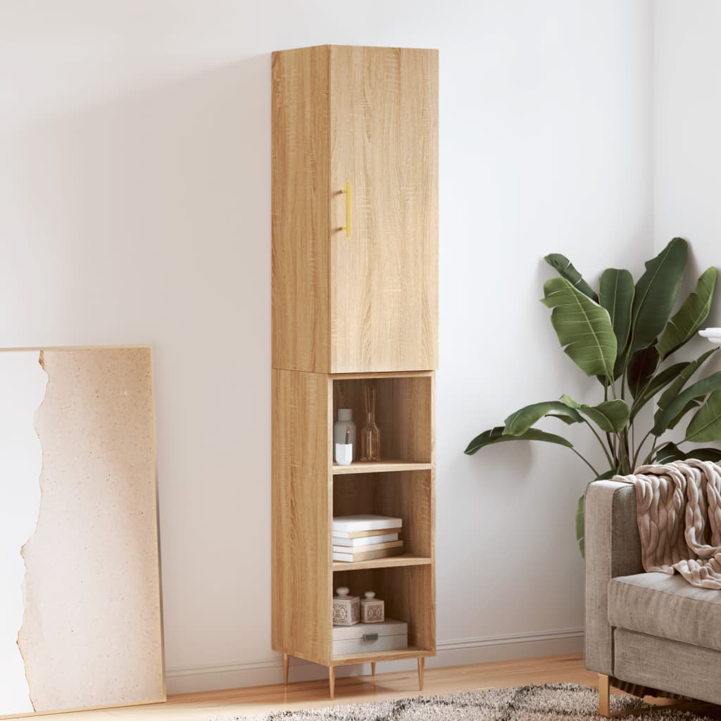 vidaXL Highboard Sonoma Oak 34.5x34x180 cm Engineered Wood