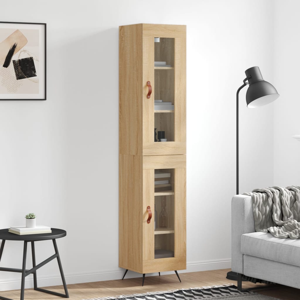 vidaXL Highboard Sonoma Oak 34.5x34x180 cm Engineered Wood