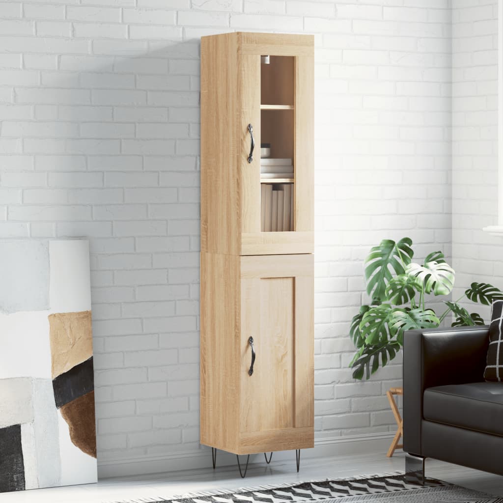 vidaXL Highboard Sonoma Oak 34.5x34x180 cm Engineered Wood