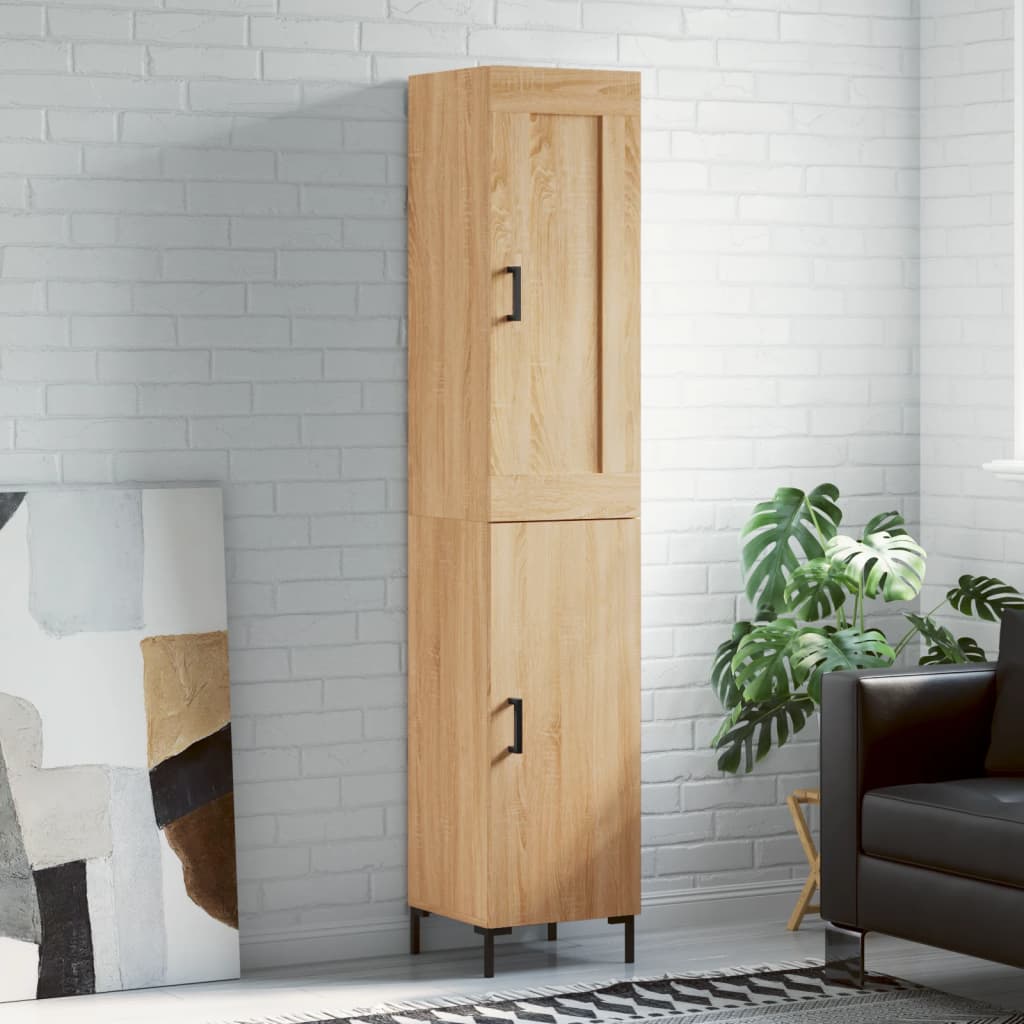 vidaXL Highboard Sonoma Oak 34.5x34x180 cm Engineered Wood