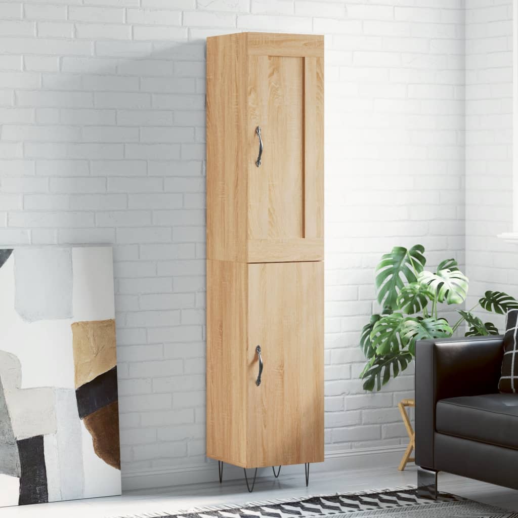 vidaXL Highboard Sonoma Oak 34.5x34x180 cm Engineered Wood