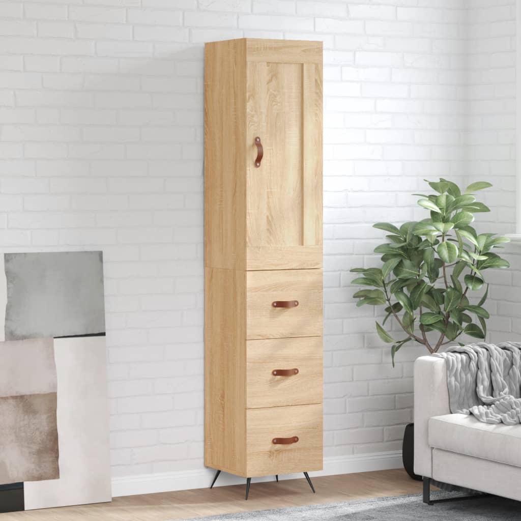 vidaXL Highboard Sonoma Oak 34.5x34x180 cm Engineered Wood