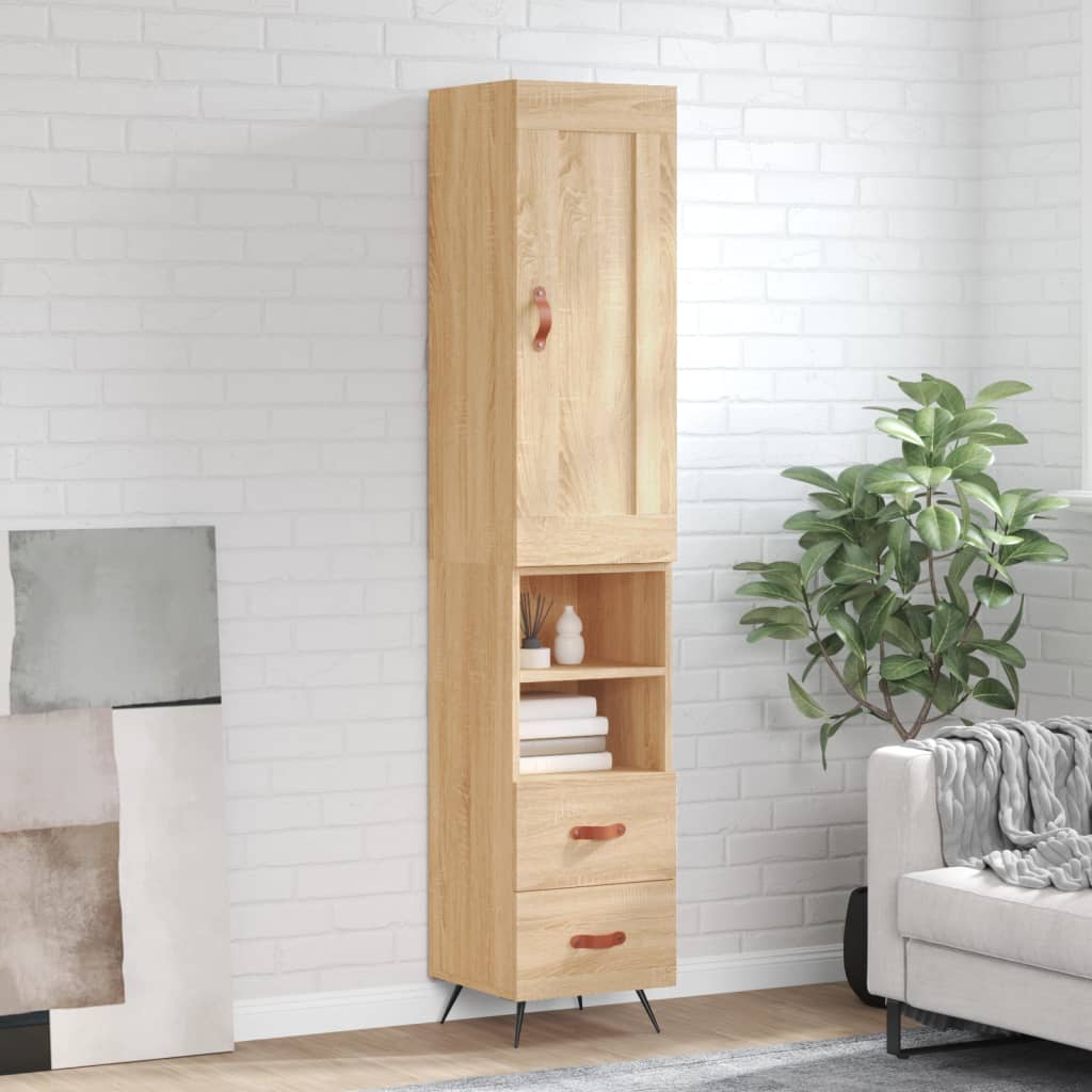 vidaXL Highboard Sonoma Oak 34.5x34x180 cm Engineered Wood