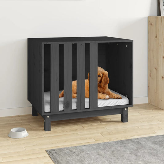vidaXL Dog House Grey 70x50x62 cm Solid Wood Pine