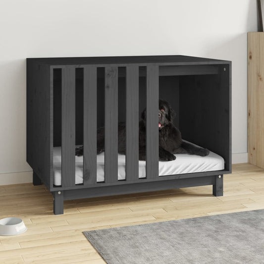 vidaXL Dog House Grey 90x60x67 cm Solid Wood Pine