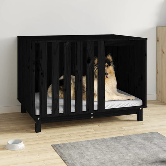 vidaXL Dog House Black 100x70x72 cm Solid Wood Pine