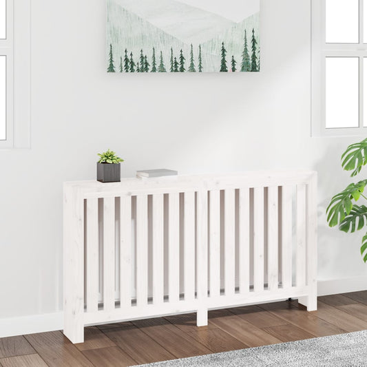 vidaXL Radiator Cover White 153x19x84 cm Solid Wood Pine
