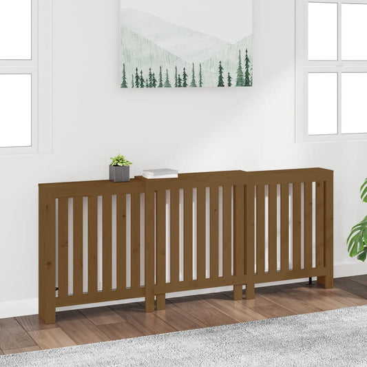 vidaXL Radiator Cover Honey Brown 210x21x85 cm Solid Wood Pine