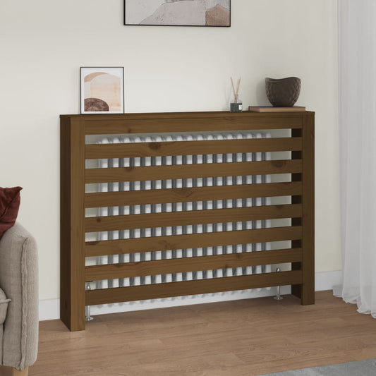 vidaXL Radiator Cover Honey Brown 108.5x19x84 cm Solid Wood Pine