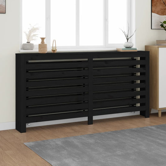 vidaXL Radiator Cover Black 169x19x84 cm Solid Wood Pine