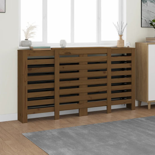 vidaXL Radiator Cover Honey Brown 210x21x85 cm Solid Wood Pine
