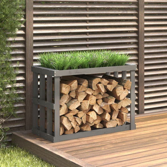 vidaXL Outdoor Log Holder Grey 108x52x74 cm Solid Wood Pine