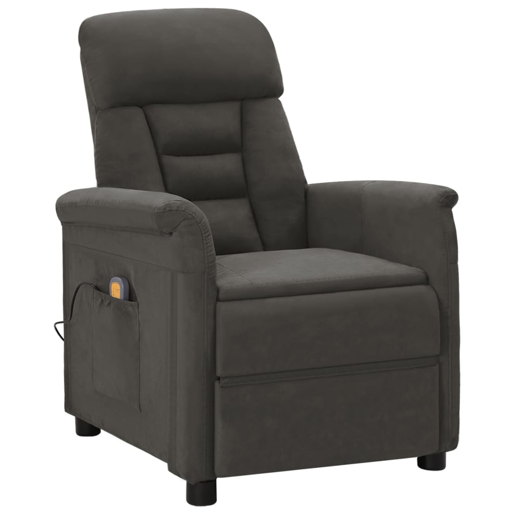 vidaXL Massage Chair Dark Grey Microfiber Fabric