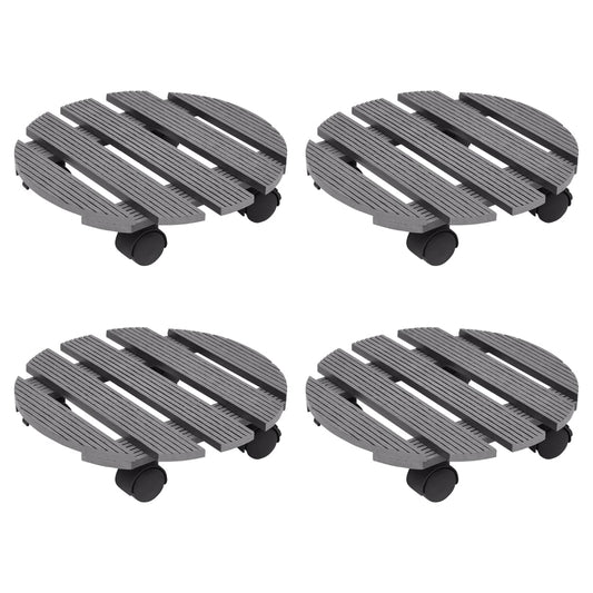 vidaXL Plant Trolleys 4 pcs Grey Ì÷30x7,5 cm WPC