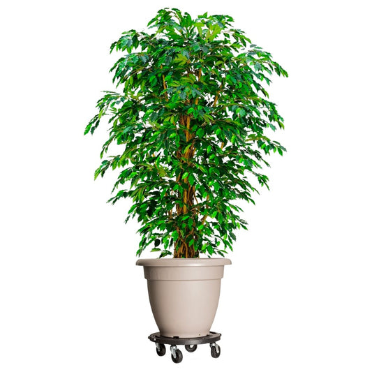 vidaXL Plant Trolleys with Wheels 2 pcs Diameter 40 cm Black 275 kg
