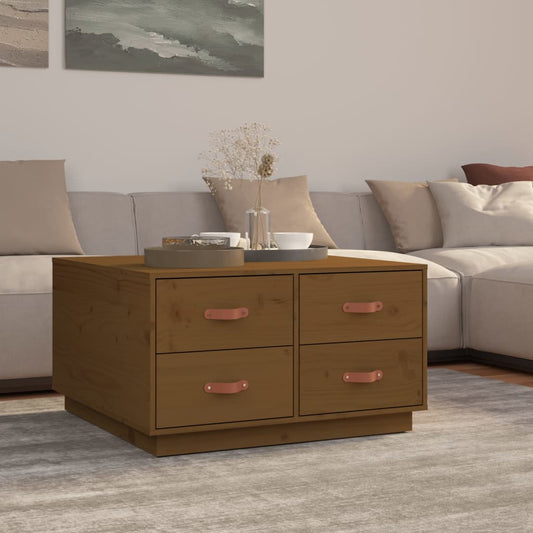 vidaXL Coffee Table Honey Brown 80x80x45 cm Solid Wood Pine