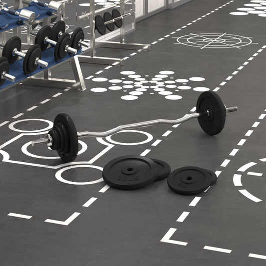 vidaXL Barbell with Plates 60 kg Cast Iron & Chrome Plated Steel