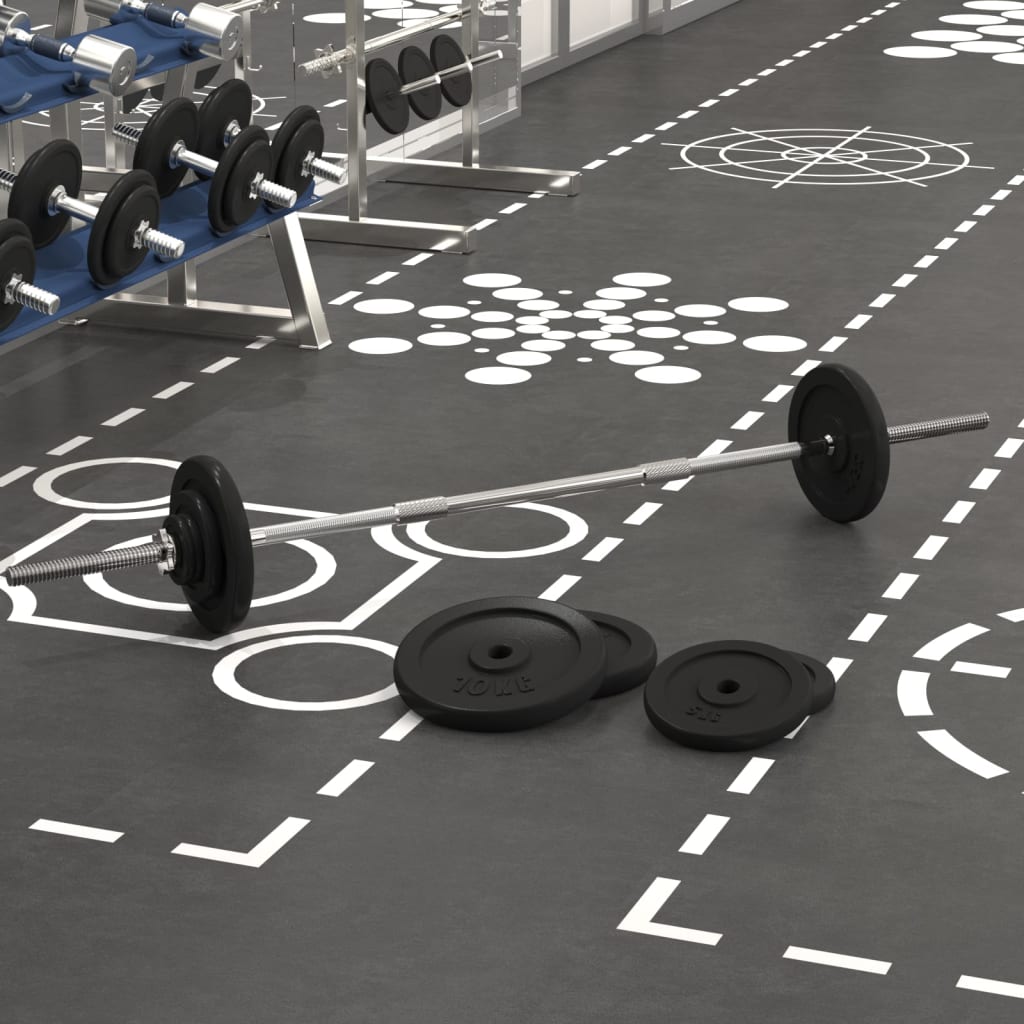 vidaXL Barbell with Plates 60 kg Cast Iron