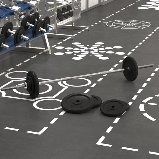 vidaXL Barbell with Plates 60 kg Cast Iron