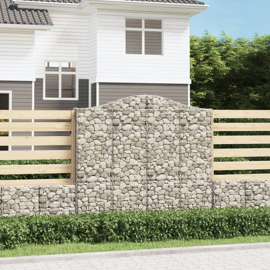 vidaXL Arched Gabion Baskets 5 pcs 200x30x180/200 cm Galvanised Iron