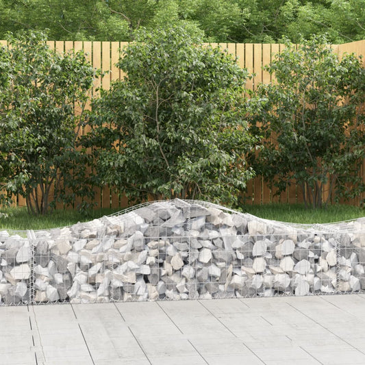 vidaXL Arched Gabion Baskets 4 pcs 200x50x40/60 cm Galvanised Iron