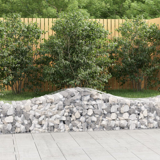 vidaXL Arched Gabion Baskets 12 pcs 200x50x40/60 cm Galvanised Iron
