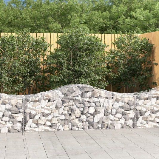 vidaXL Arched Gabion Baskets 15 pcs 200x50x60/80 cm Galvanised Iron