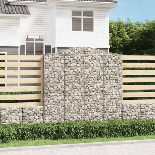 vidaXL Arched Gabion Baskets 6 pcs 200x50x200/220 cm Galvanised Iron