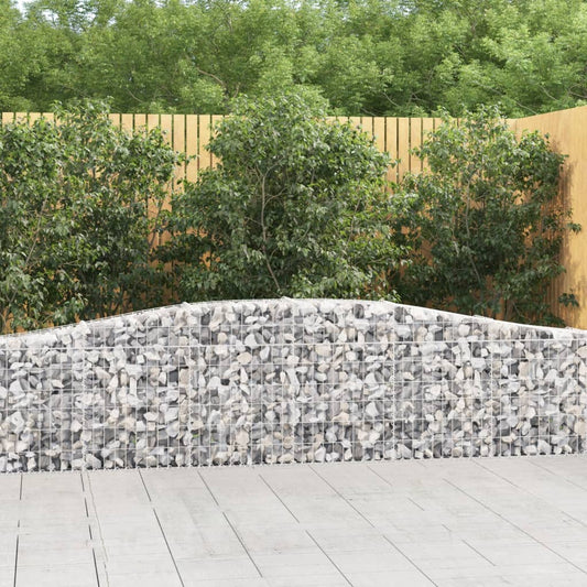 vidaXL Arched Gabion Baskets 20 pcs 400x30x60/80 cm Galvanised Iron