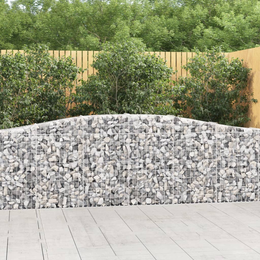 vidaXL Arched Gabion Baskets 20 pcs 400x30x80/100 cm Galvanised Iron